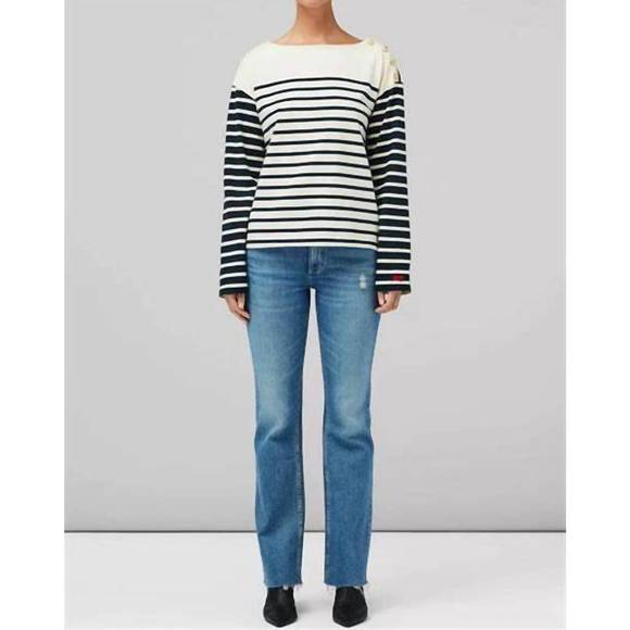 NEW RAG & BONE bardot stripe ls in ivory stripe - Picture 1 of 1